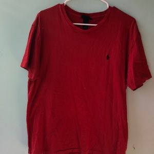 Red polo shirt
